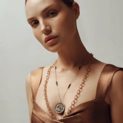 EYE LIGHT 18K GOLD DIAMOND XLARGE NECKLACE -Bee Goddess 13 b7604e9d 9d53 47d2 9f8f 59b5753cca2e