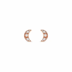 CRESCENT GOLD DIAMOND EARRINGS
