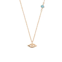 EYE LIGHT GOLD BLUE TOPAZ NECKLACE