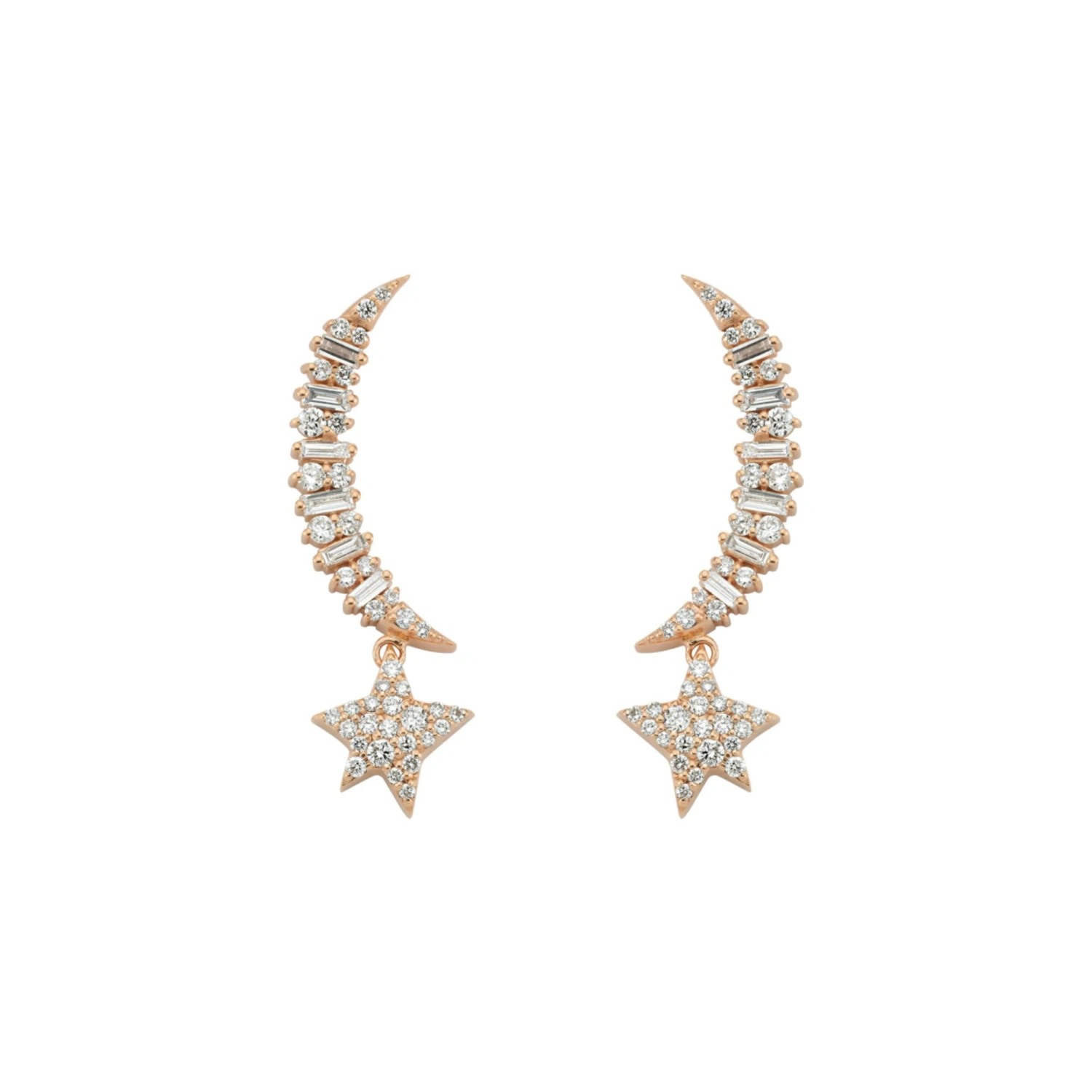 THE MOON & THE STAR 18K GOLD DIAMOND EARRINGS 3 THE MOON & THE STAR 18K GOLD DIAMOND EARRINGS