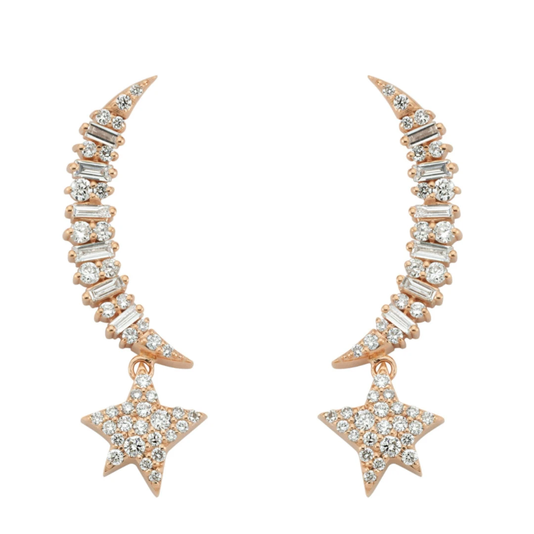THE MOON & THE STAR GOLD DIAMOND EARRINGS 4 THE MOON & THE STAR GOLD DIAMOND EARRINGS - Image 2