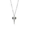 AXE SILVER BLACK DIAMOND NECKLACE