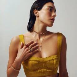 ARTEMIS 18K GOLD DIAMOND LARGE NECKLACE -Bee Goddess Bee Goddess 0115RT d0de97bd 9e58 450c af38 ddc247ab78f7