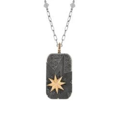 VENUS STAR GOLD BLACK DIAMOND PENDANT -Bee Goddess CDBISTSPGMSGPT 2