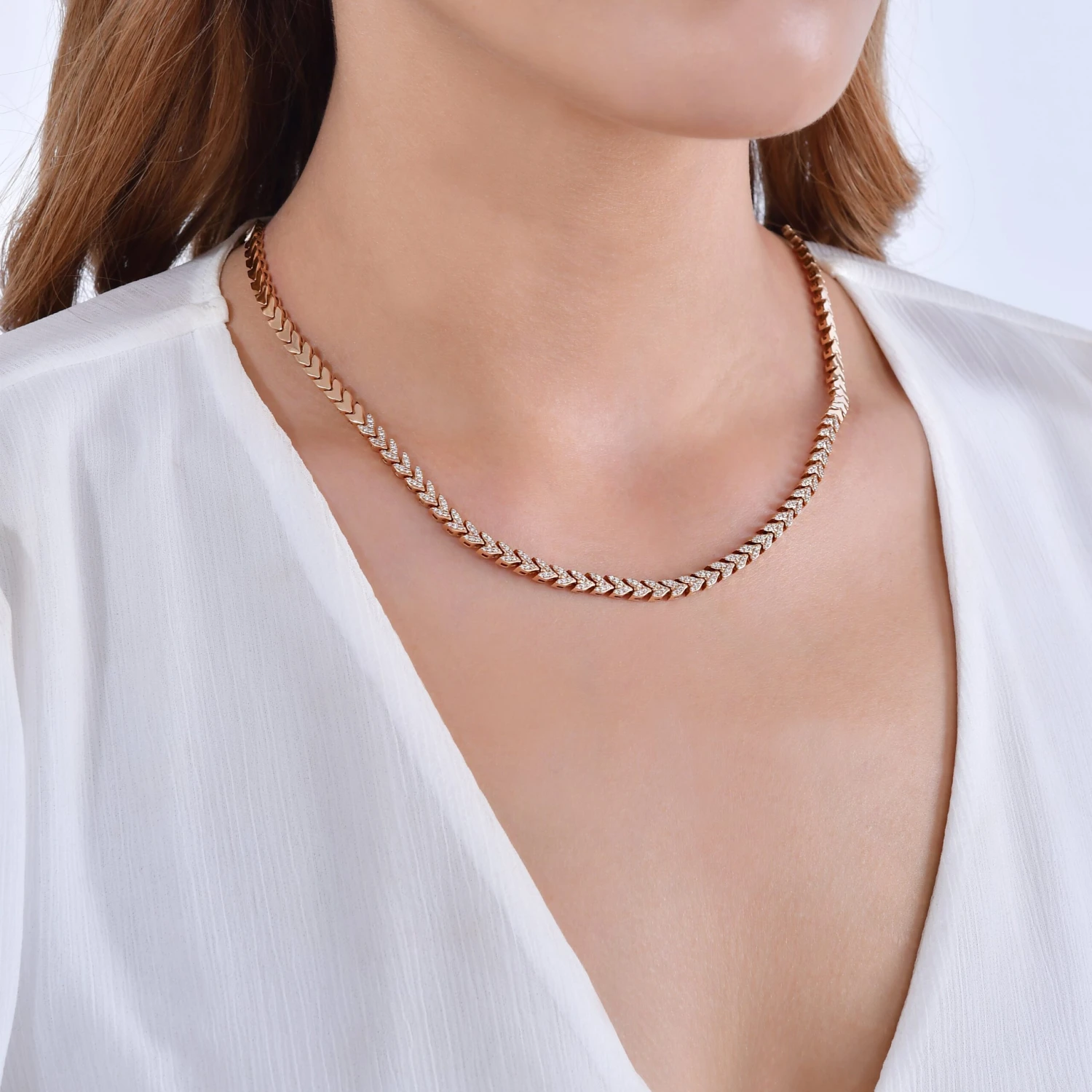 WHEAT 18K GOLD DIAMOND CHOKER 8 WHEAT 18K GOLD DIAMOND CHOKER - Image 6