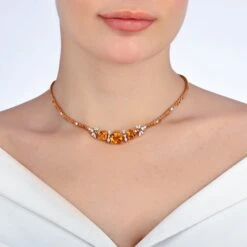QUEEN BEE 18K GOLD DIAMOND CITRINE CHOKER 7 QUEEN BEE 18K GOLD DIAMOND CITRINE CHOKER -Bee Goddess CHKPTK18K3OCTPGKL 1 f8c8a68d da2a 4f4d 9155 a5a983091608