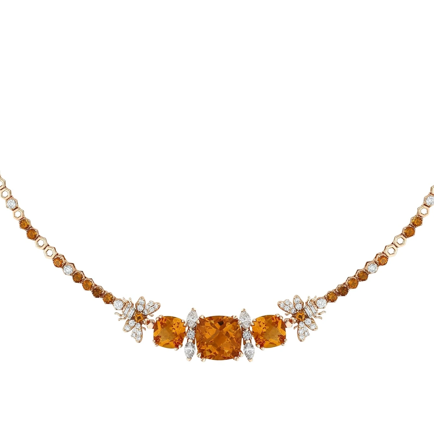 QUEEN BEE 18K GOLD DIAMOND CITRINE CHOKER 4 QUEEN BEE 18K GOLD DIAMOND CITRINE CHOKER - Image 2