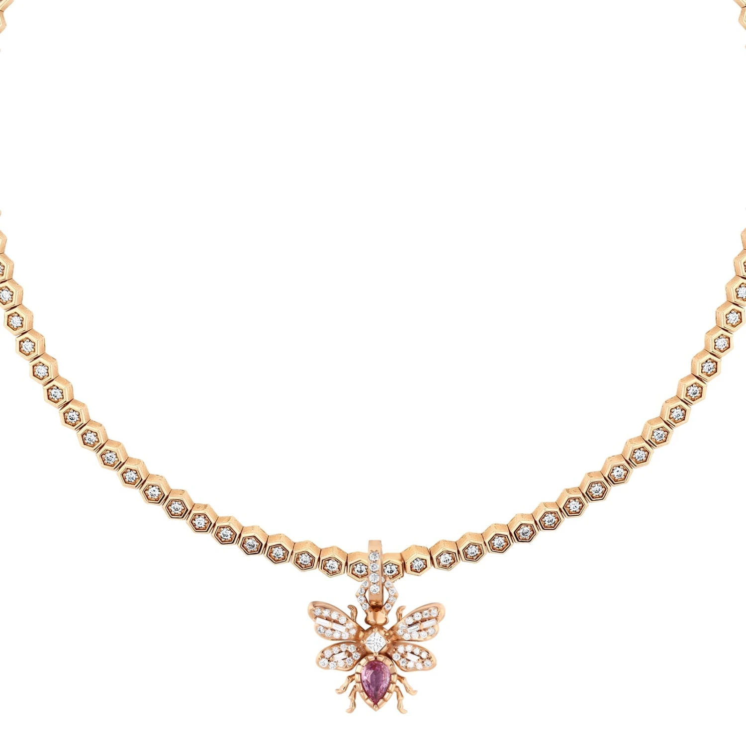 QUEEN BEE GOLD DIAMOND PINK SAPPHIRE PENDANT 4 QUEEN BEE GOLD DIAMOND PINK SAPPHIRE PENDANT - Image 2
