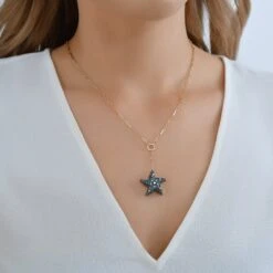 STARFISH GOLD DIAMOND NECKLACE -Bee Goddess DNZYLD18KMPKZGKL 2 a38eb135 f212 42ff 858a d578b49453cb