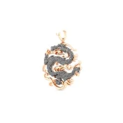 DRAGON GOLD BLACK DIAMOND RUBY XLARGE PENDANT