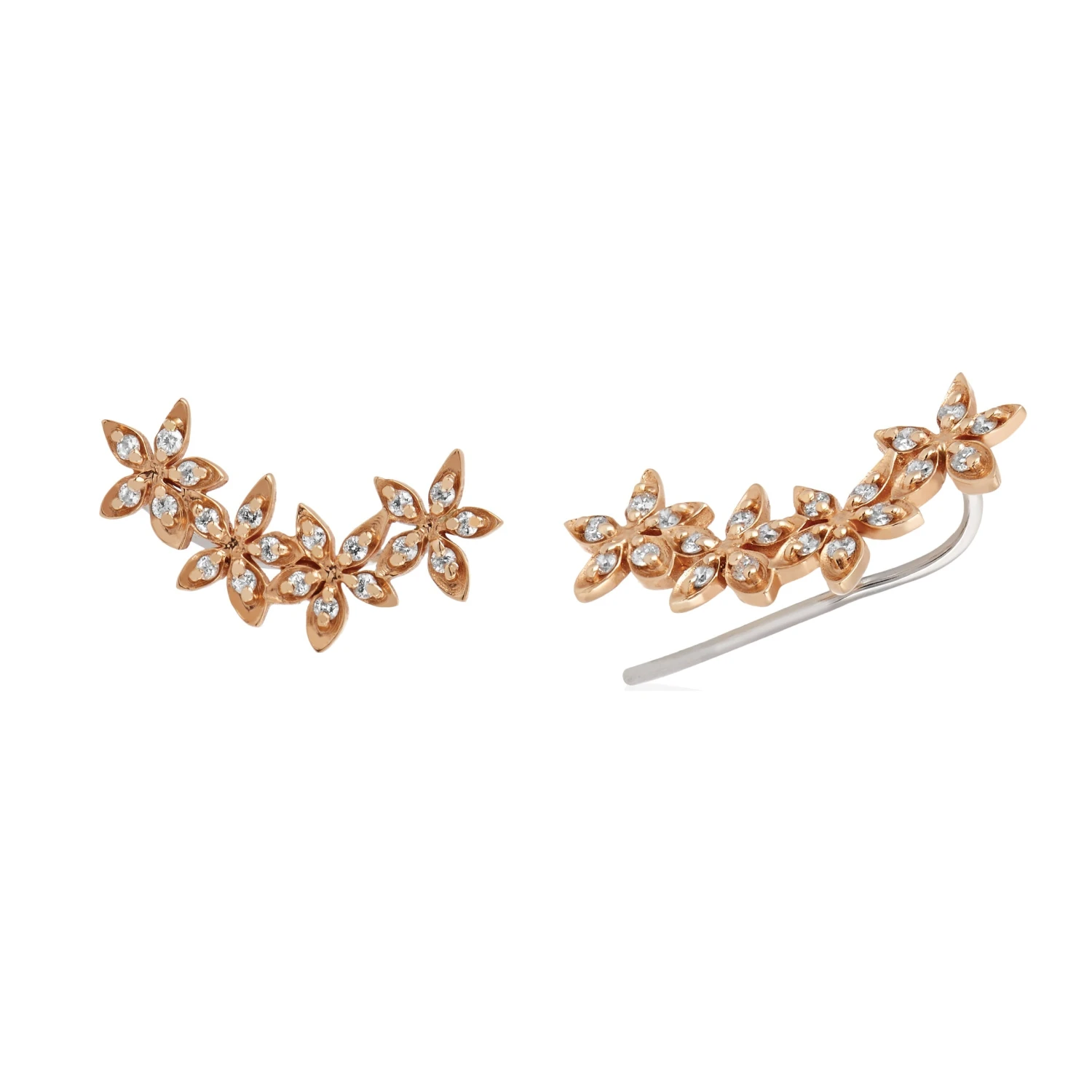 APPLE SEED GOLD DIAMOND SINGLE EAR CLIMBER 4 APPLE SEED GOLD DIAMOND SINGLE EAR CLIMBER - Image 2