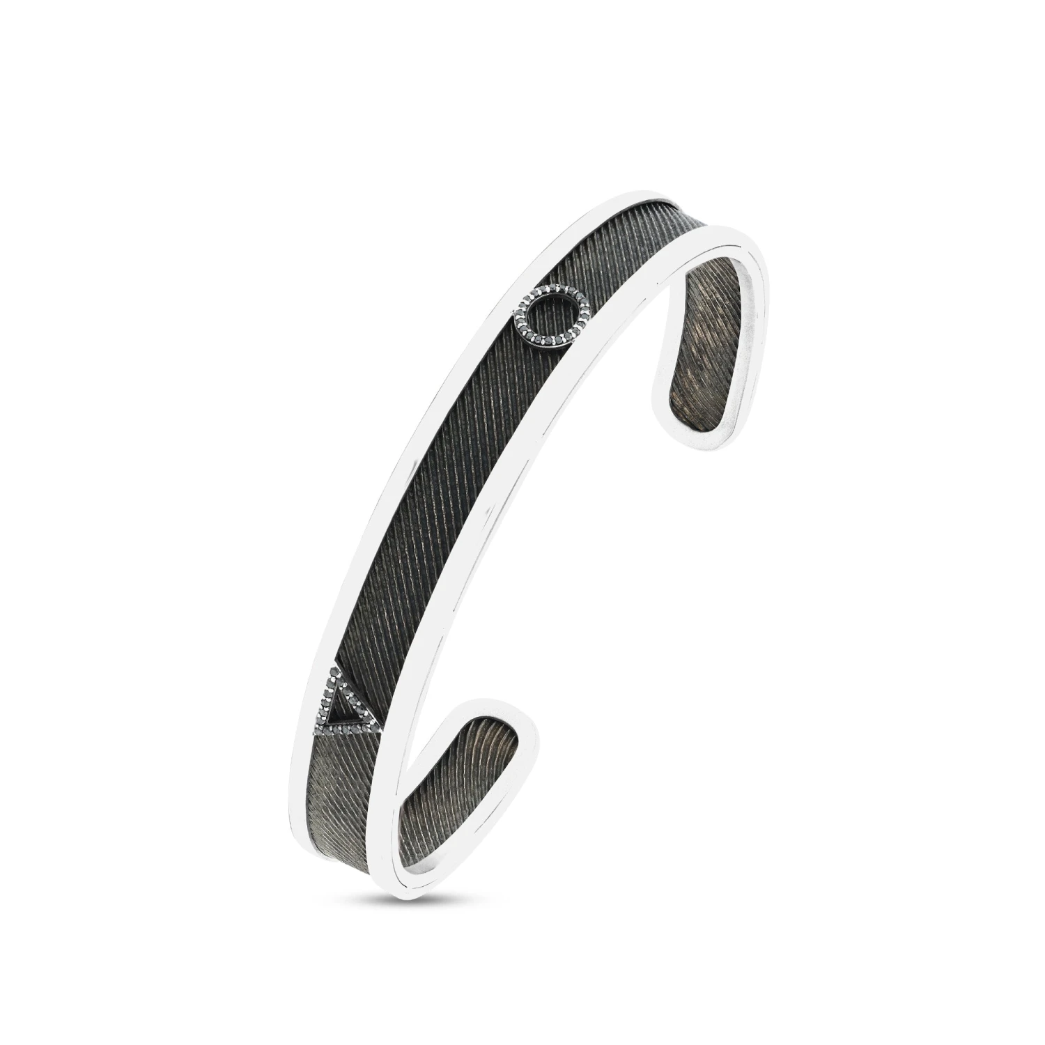 TATTWA SILVER BLACK DIAMOND BRACELET 4 TATTWA SILVER BLACK DIAMOND BRACELET - Image 2