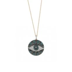 EYE LIGHT BLUE DIAMOND NECKLACE