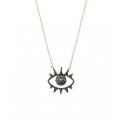 EYE LIGHT GOLD BLACK DIAMOND NECKLACE
