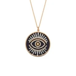 EYE LIGHT GOLD BAGUETTE DIAMOND NECKLACE