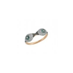 EYE LIGHT GOLD BLACK DIAMOND RING