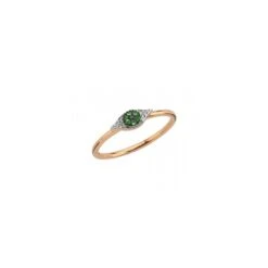 EYE LIGHT GOLD BLUE DIAMOND TSAVORITE RING