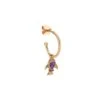 FISH GOLD DIAMOND AMETHYST SINGLE EARRING -Bee Goddess FISH GOLD DIAMOND SINGLE EARRING Bee Goddess 1941
