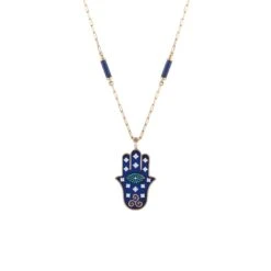 FATIMA'S HAND GOLD DIAMOND NECKLACE