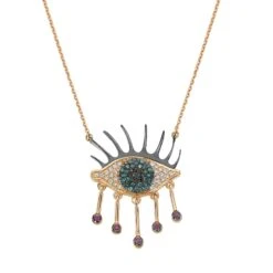 EYE LIGHT 18K GOLD DIAMOND NECKLACE