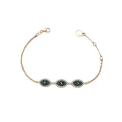 EYE LIGHT 18K GOLD BLACK DIAMOND BRACELET