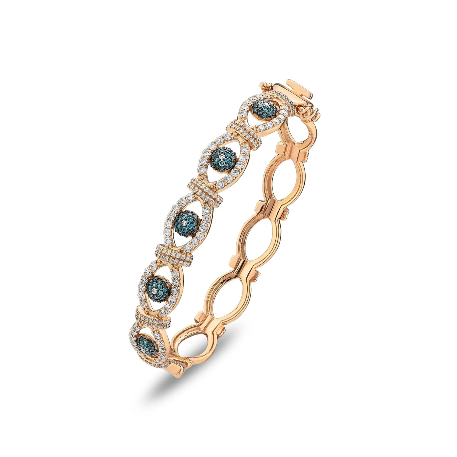 EYE LIGHT 18K GOLD BLUE DIAMOND BRACELET 3 EYE LIGHT 18K GOLD BLUE DIAMOND BRACELET