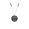 EYE LIGHT 18K GOLD DIAMOND LAPIS XLARGE NECKLACE -Bee Goddess GOZ18KXLMPPLPSAZGKL