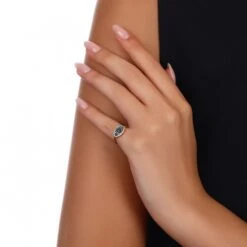 EYE LIGHT GOLD BLUE DIAMOND PINKY RING -Bee Goddess GOZOSMPPOTSPGYZ cec0c797 885a 4865 96ca 696d0a4bc4a8