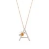 LETTER A GOLD DIAMOND CITRINE NECKLACE 2 LETTER A GOLD DIAMOND CITRINE NECKLACE -Bee Goddess HARFAPCTFPGKL