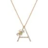 LETTER A GOLD DIAMOND PERIDOT NECKLACE