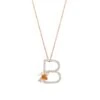 LETTER B GOLD DIAMOND CITRINE NECKLACE