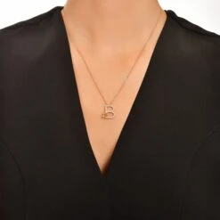 LETTER B GOLD DIAMOND CITRINE NECKLACE -Bee Goddess HARFBPCTFPGKL 3