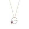 LETTER G GOLD AMETHYST DIAMOND NECKLACE 1 LETTER G GOLD AMETHYST DIAMOND NECKLACE -Bee Goddess HARFGPAMFPGKL