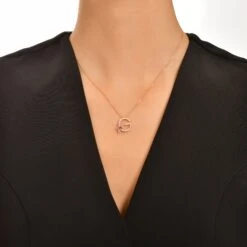 LETTER G GOLD AMETHYST DIAMOND NECKLACE -Bee Goddess HARFGPAMFPGKL 3