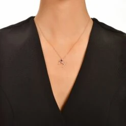 LETTER H GOLD DIAMOND NECKLACE -Bee Goddess HARFHPAMFPGKL 3