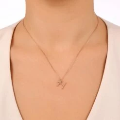 LETTER H GOLD DIAMOND PERIDOT XSMALL NECKLACE -Bee Goddess HARFHXSPPRPGKL