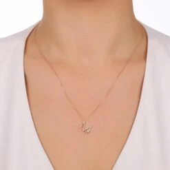 LETTER M GOLD DIAMOND PERIDOT XSMALL NECKLACE -Bee Goddess HARFMXSPPRPGKL 1 56323e29 9b13 4288 a5cd 6f339048693a