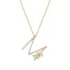 LETTER M GOLD DIAMOND PERIDOT XSMALL NECKLACE