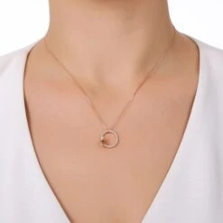 LETTER O GOLD DIAMOND CITRINE SMALL NECKLACE -Bee Goddess HARFOPCTFPGKL