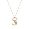 LETTERS S GOLD PERIDOT DIAMOND NECKLACE