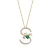 LETTER S GOLD EMERALD DIAMOND NECKLACE -Bee Goddess HARFSXSPEMPGKL 80a816c0 25e9 4076 8742 e7fe9d18a3b2