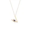 LETTER V GOLD SAPPHIRE NECKLACE
