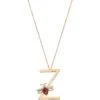 LETTER Z GOLD GARNET DIAMOND NECKLACE -Bee Goddess HARFZPGRPGKL 00bbe56a 1d02 454d bc59 f948263379a1