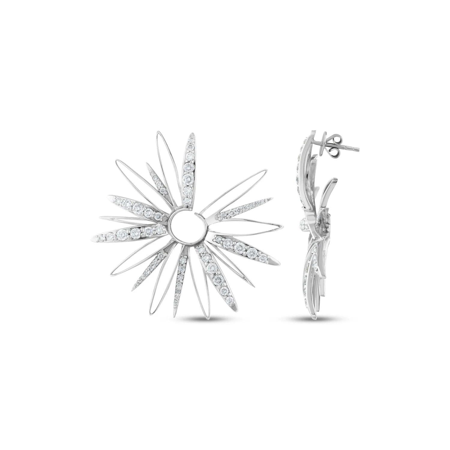 HERA 18K WHITE GOLD DIAMOND XLARGE EARRINGS 4 HERA 18K WHITE GOLD DIAMOND XLARGE EARRINGS - Image 2