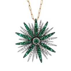 HERA 18K GOLD DIAMOND EMERALD CHAIN NECKLACE