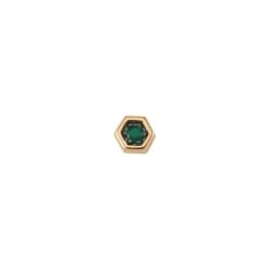 HONEYCOMB GOLD EMERALD PIERCING