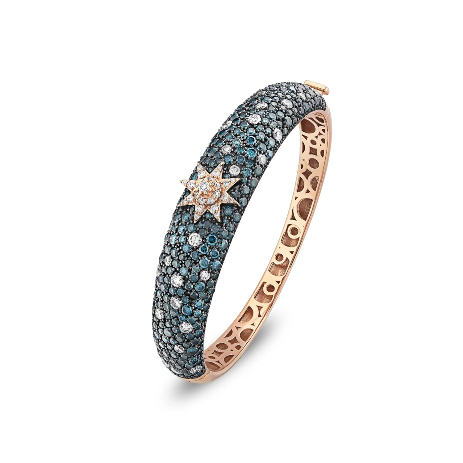 VENUS STAR 18K GOLD BLUE DIAMOND BANGLE BRACELET 3 VENUS STAR 18K GOLD BLUE DIAMOND BANGLE BRACELET