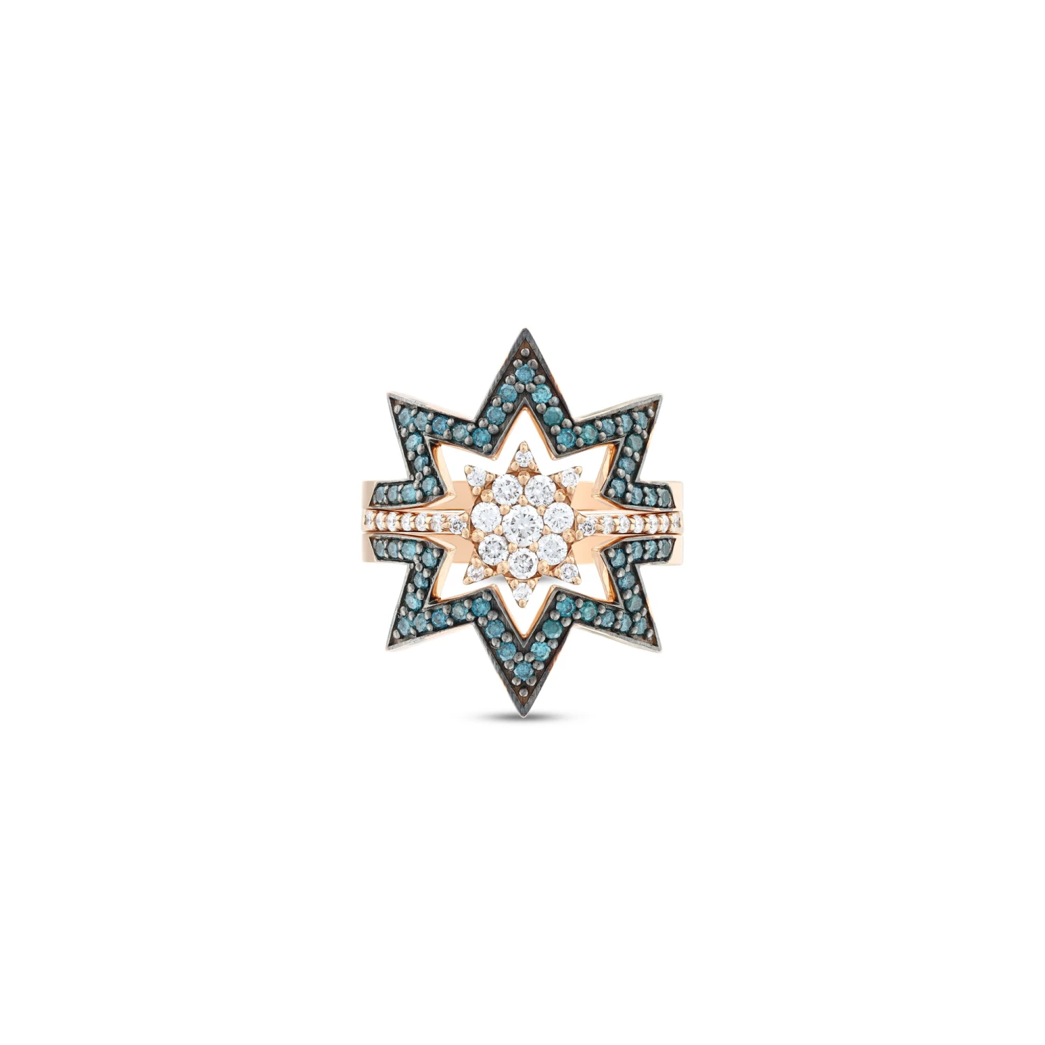 VENUS STAR GOLD BLUE DIAMOND RING 3 VENUS STAR GOLD BLUE DIAMOND RING