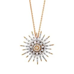 JARDIN STAR 18K GOLD BAGUETTE DIAMOND NECKLACE