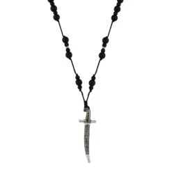 SWORD GOLD BLACK DIAMOND NECKLACE